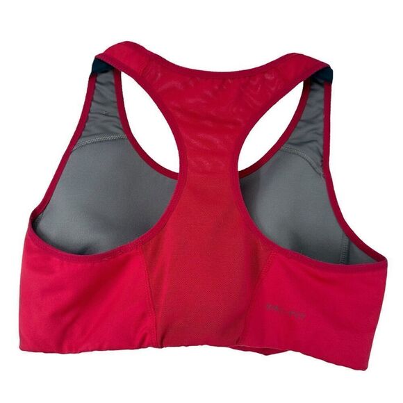 Nike Sports Bra Size M Dri Fit Wireless Mesh Panel Racerback Unpadded Pink Bra - Picture 2 of 9
